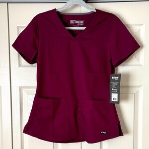 Grey’s Anatomy Magenta Two-Pocket Scrub Top
